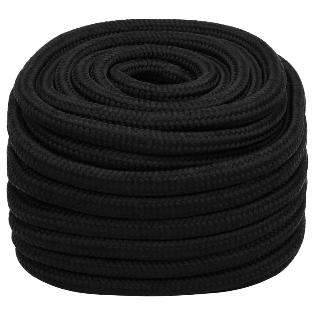 vidaXL Werktouw 20 mm 25 m polyester zwart afbeelding
