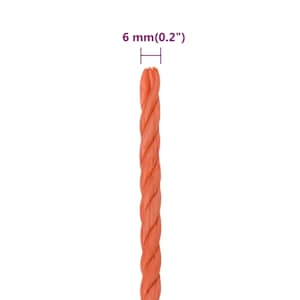 Pracovní lano oranžové 6 mm 25 m polypropylen - obrázek 6