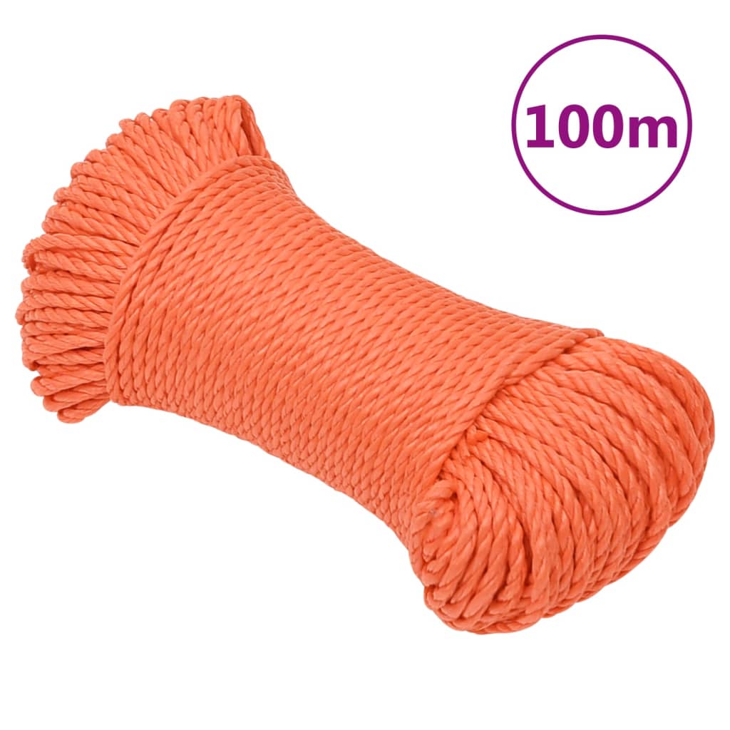 Petrashop  Pracovní lano oranžové 6 mm 100 m polypropylen