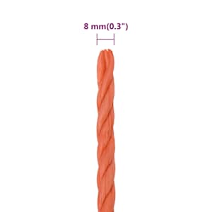 Pracovní lano oranžové 8 mm 25 m polypropylen - obrázek 6