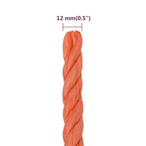 Pracovní lano oranžové 12 mm 25 m polypropylen - obrázek 6