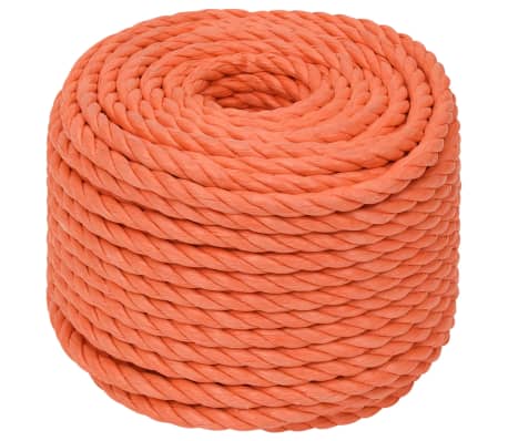 vidaXL Corde de travail Orange 16 mm 25 m Polypropyl&egrave;ne