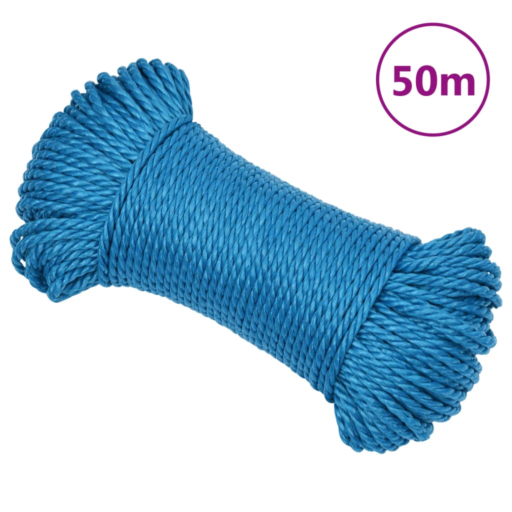 vidaXL Frânghie de lucru, albastru, 3 mm, 50 m, polipropilenă