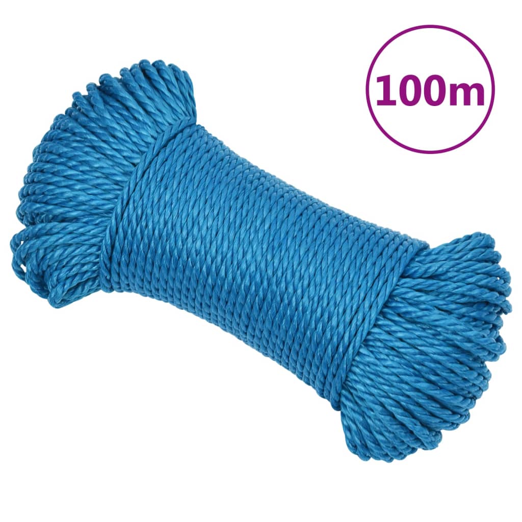 vidaXL Frânghie de lucru, albastru, 3 mm, 100 m, polipropilenă