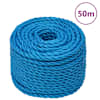 vidaXL t&ouml;&ouml;k&ouml;is, sinine, 10 mm, 50 m, pol&uuml;prop&uuml;leen