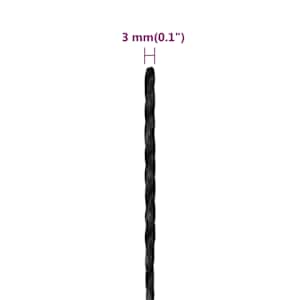 Pracovní lano černé 3 mm 50 m polypropylen - obrázek 6