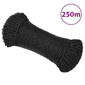 Pracovní lano černé 3 mm 250 m polypropylen - obrázek 1