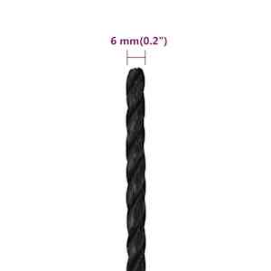 Pracovní lano černé 6 mm 100 m polypropylen - obrázek 6