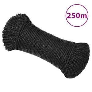 Pracovní lano černé 6 mm 250 m polypropylen - obrázek 1