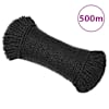 vidaXL t&ouml;&ouml;k&ouml;is, must, 6 mm, 500 m, pol&uuml;prop&uuml;leen