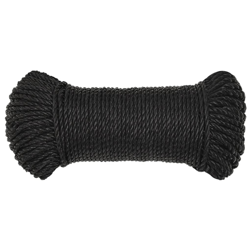 Thumbnail - vidaXL Arbeitsseil Schwarz 8 mm 50 m Polypropylen