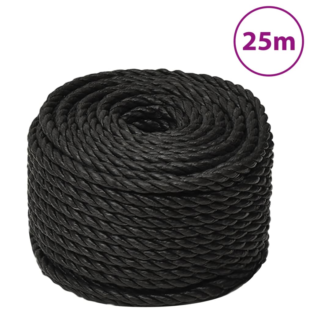 Petrashop  Pracovní lano černé 12 mm 25 m polypropylen