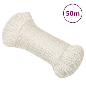 vidaXL t&ouml;&ouml;k&ouml;is, valge, 3 mm, 50 m, pol&uuml;prop&uuml;leen