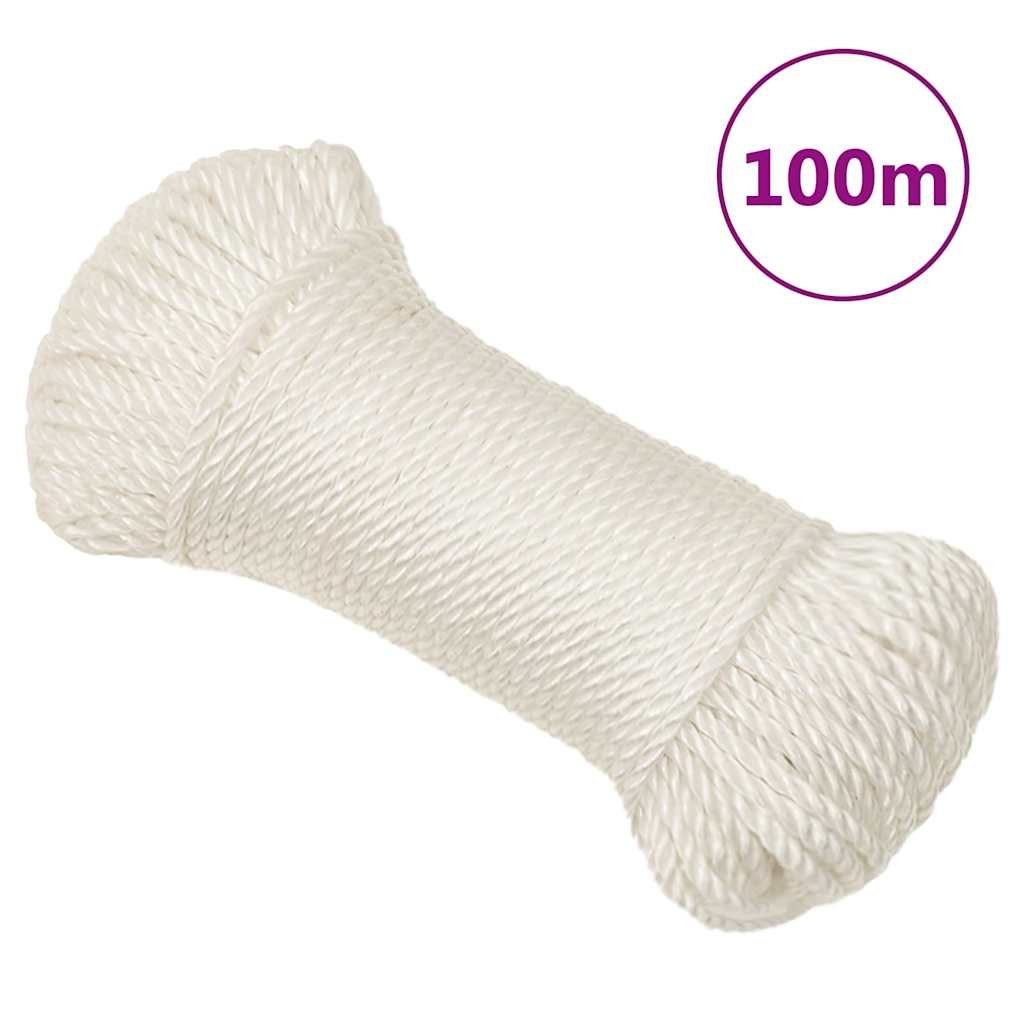 vidaXL Pracovní lano bílé 3 mm 100 m polypropylen