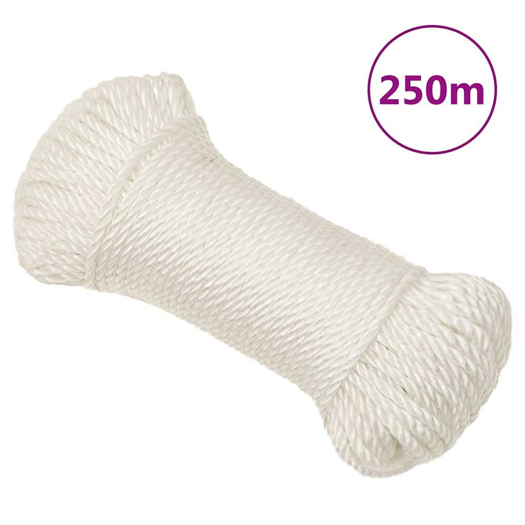 vidaXL Pracovní lano bílé 3 mm 250 m polypropylen