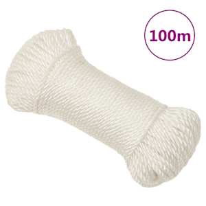 Pracovní lano bílé 6 mm 100 m polypropylen - obrázek 1