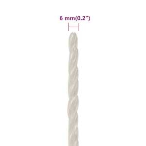 Pracovní lano bílá 6 mm 250 m polypropylen - obrázek 6