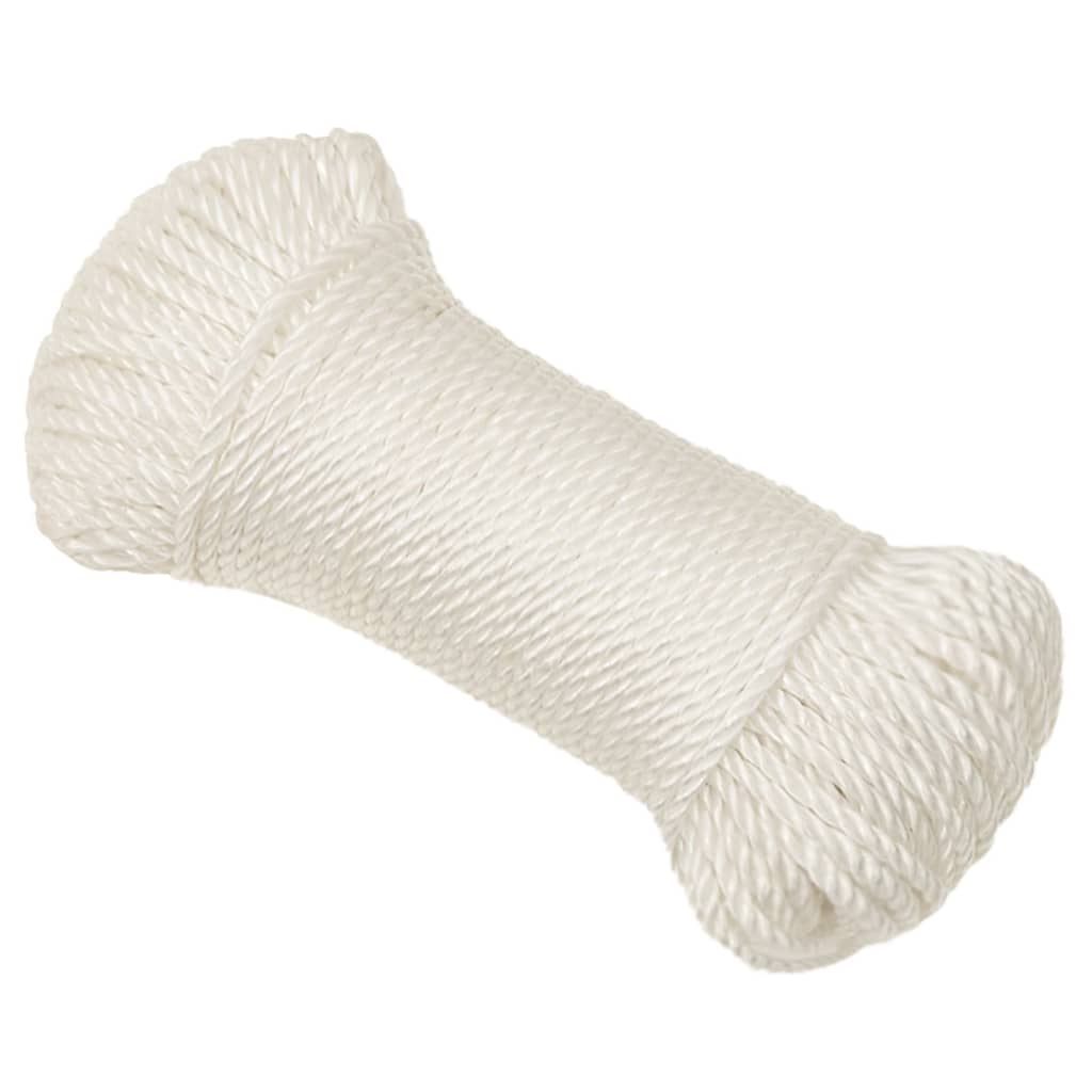 vidaXL Frânghie de lucru, Alb, 8 mm, 50 m, polipropilenă
