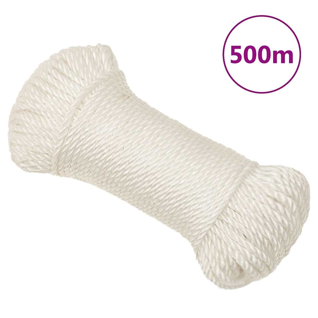 vidaXL Pracovní lano bílá 8 mm 500 m polypropylen