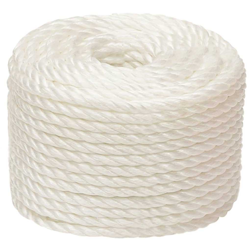 vidaXL Darbo virvė, baltos spalvos, 12mm, 50m, polipropilenas