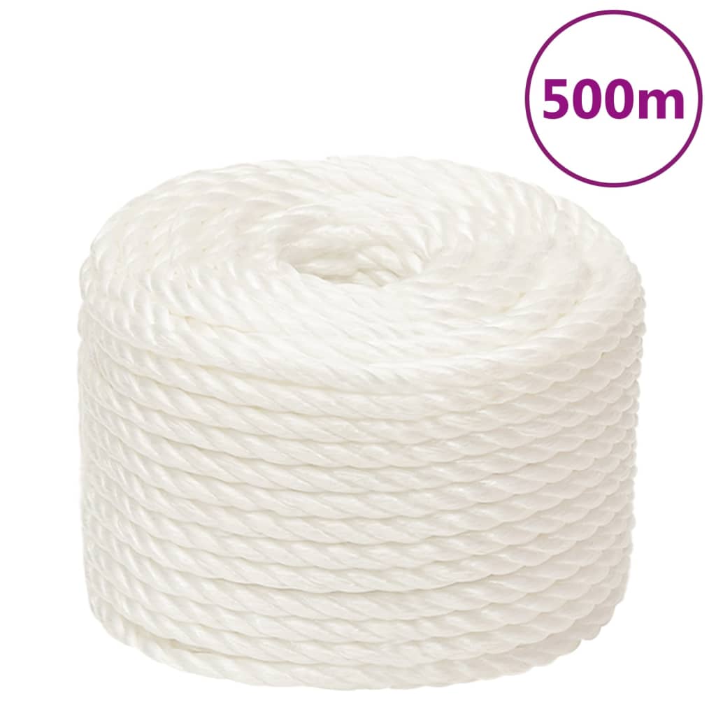 vidaXL PracovnĂ­ lano bĂ­lĂ© 12 mm 500 m polypropylen