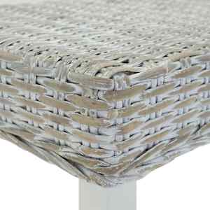 Lavice bílá 160x35x45cm přírodní kubu ratan a masivní mahagon - obrázek 4