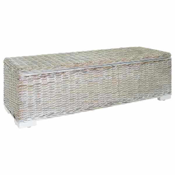 vidaXL hoiukast, valge, 110 cm, naturaalne kubu-rotang, mahagonipuit