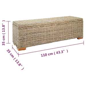 Úložný box 110 cm přírodní kubu ratan a masivní mahagon - obrázek 6