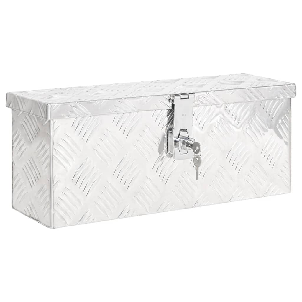 Image of vidaXL Storage Box Silver 50x15x20.5 Aluminium