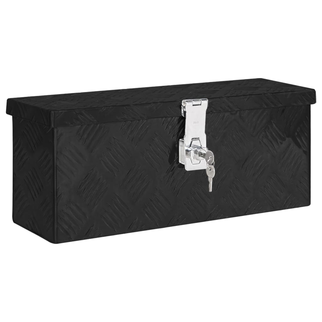 Petrashop  Úložný box černý 50 x 20,5 x 15 cm hliník