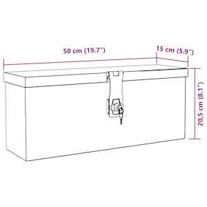 Úložný box černý 50 x 15 x 20,5 cm hliník - obrázek 9