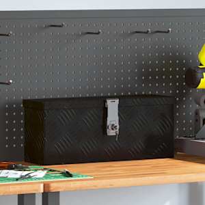 Škatla za shranjevanje črna 50x15x20,5 cm aluminij