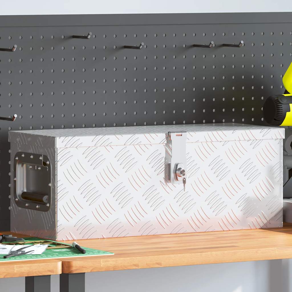 opbevaringskasse 60x23,5x23 cm aluminium sølvfarvet