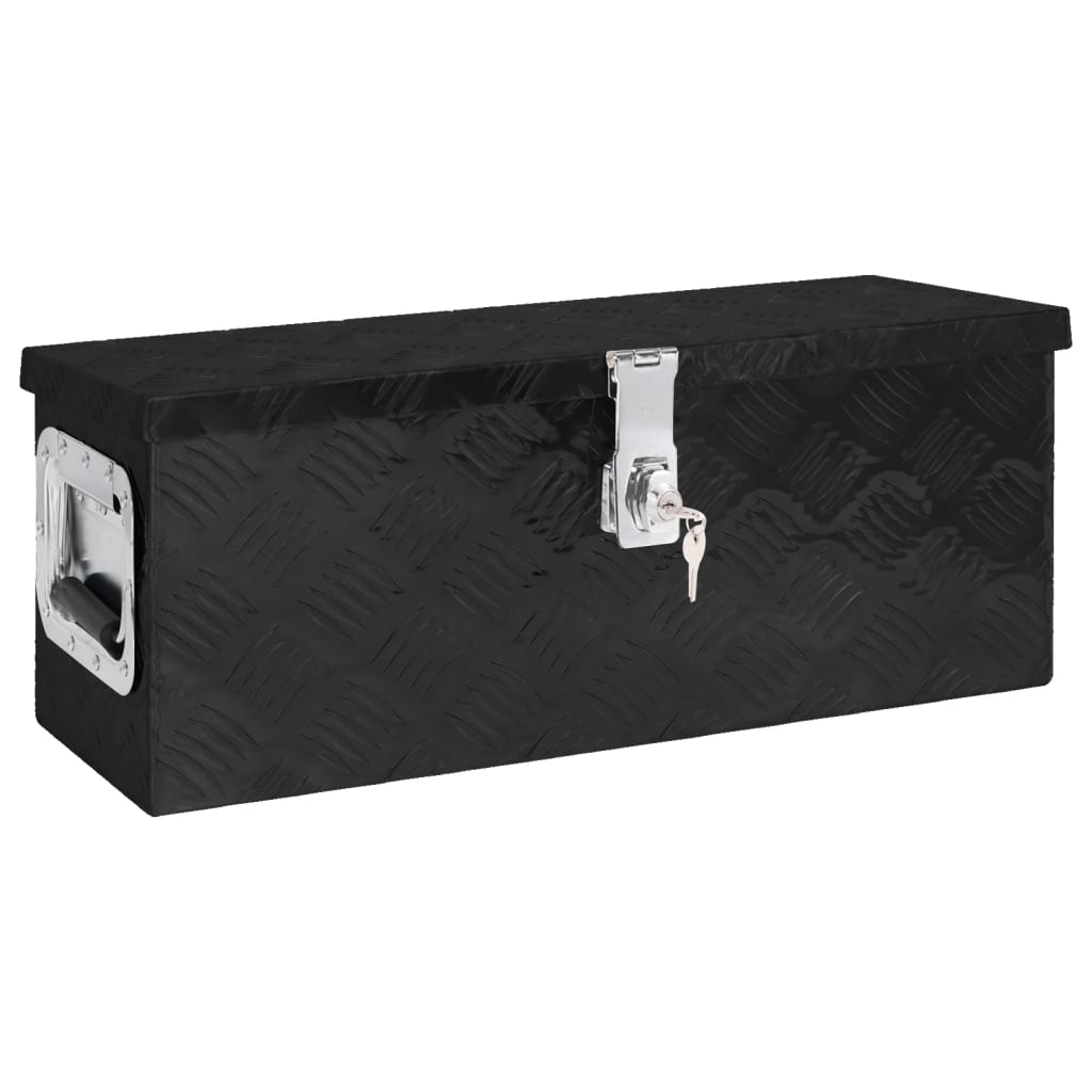 Petrashop  Úložný box černý 60 x 23,5 x 23 cm hliník