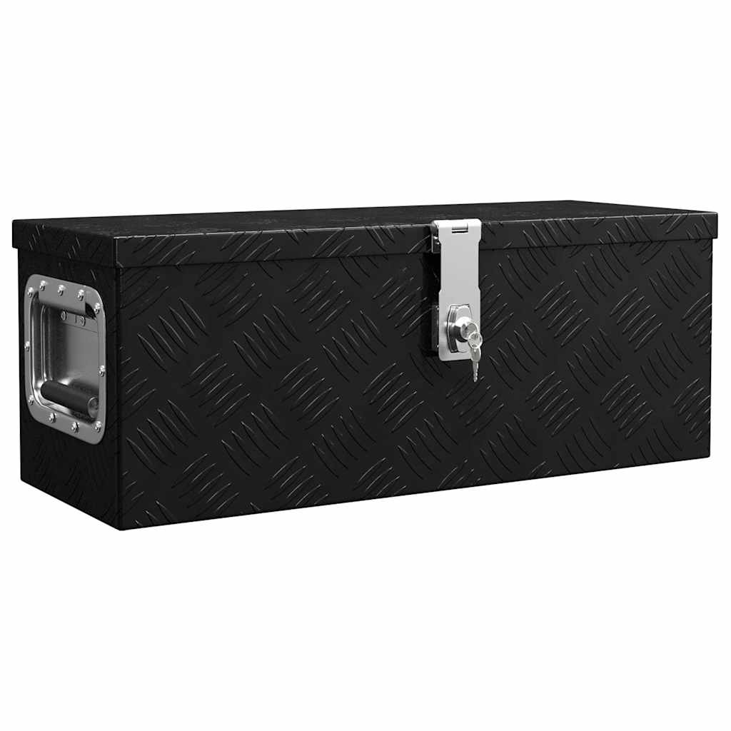 vidaXL Úložný box černý 60 x 23,5 x 23 cm hliník