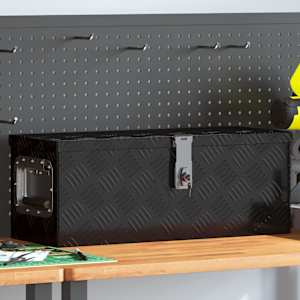 Škatla za shranjevanje črna 60x23,5x23 cm aluminij