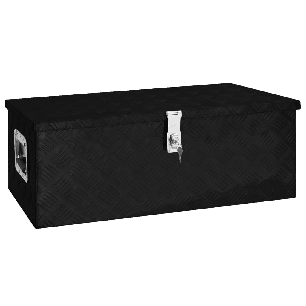 Petrashop  Úložný box černý 80 x 39 x 30 cm hliník