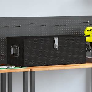 Škatla za shranjevanje črna 80x39x30 cm aluminij