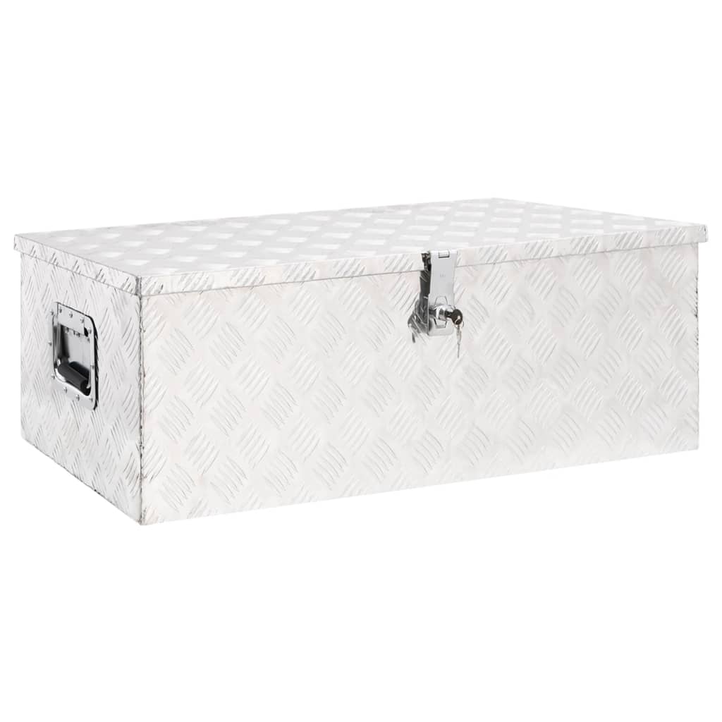Úložný box stříbrný 90 x 47 x 33,5 cm hliník