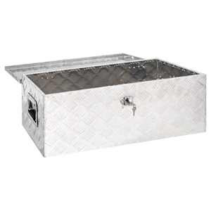 Úložný box stříbrný 90 x 47 x 33,5 cm hliník - obrázek 3