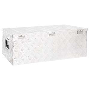 Úložný box stříbrný 90 x 47 x 33,5 cm hliník - obrázek 6