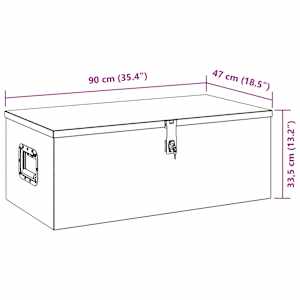 Úložný box stříbrný 90 x 47 x 33,5 cm hliník - obrázek 9