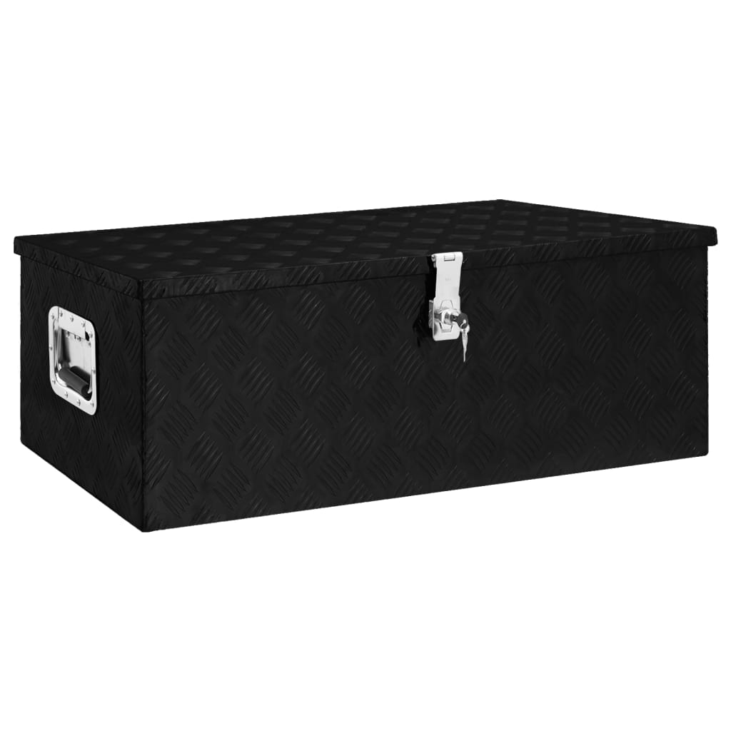 Úložný box černý 90 x 47 x 33,5 cm hliník