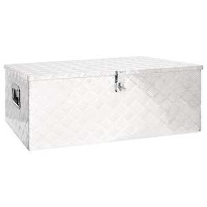 Úložný box stříbrný 100 x 55 x 37 cm hliník - obrázek 2