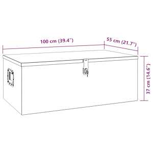 Úložný box stříbrný 100 x 55 x 37 cm hliník - obrázek 9