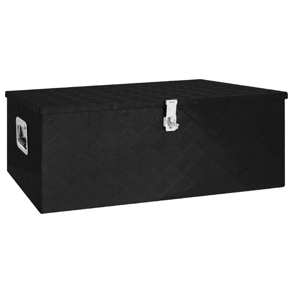 Petrashop  Úložný box černý 100 x 55 x 37 cm hliník