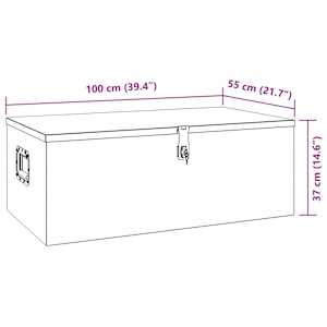 Úložný box černý 100 x 55 x 37 cm hliník - obrázek 9