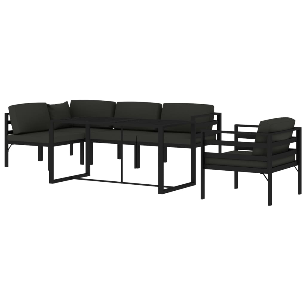 vidaXL 6-delige Loungeset met kussens aluminium antracietkleurig afbeelding