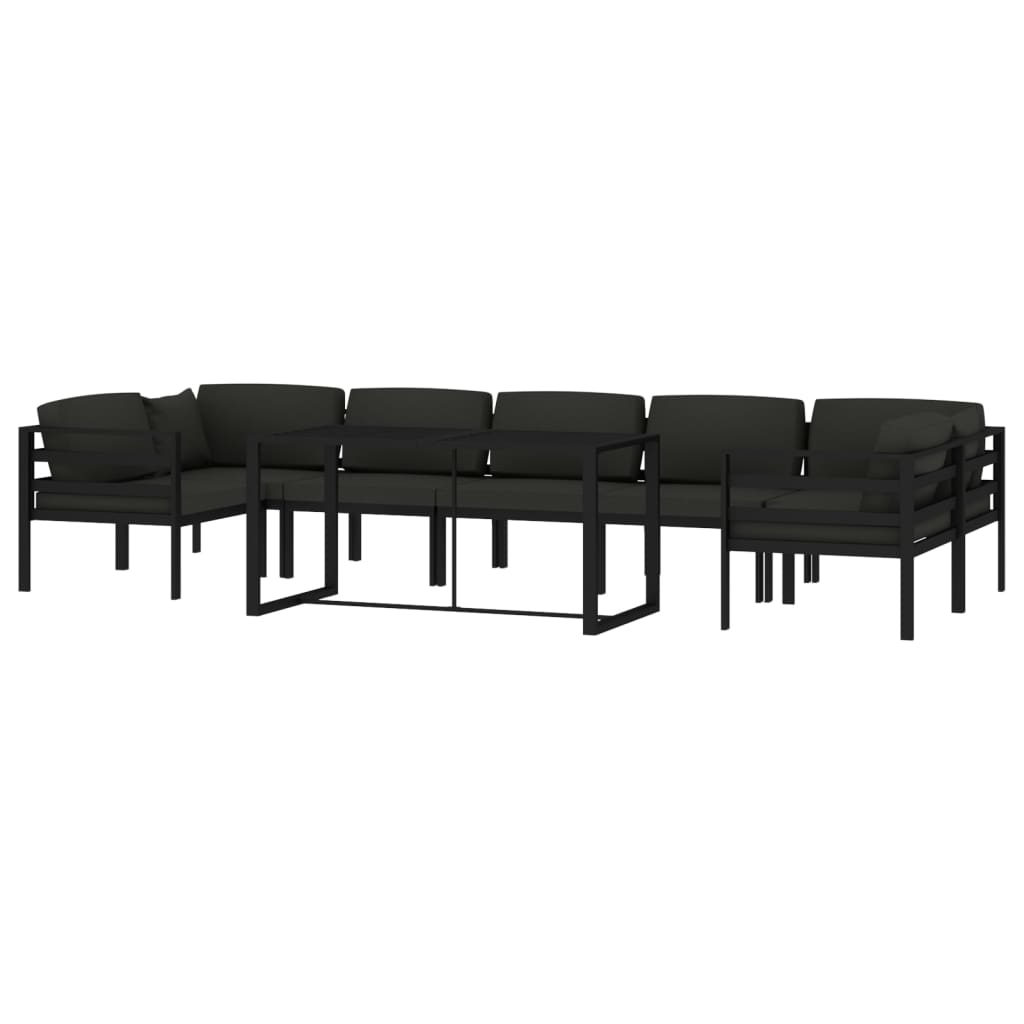 vidaXL 8-delige Loungeset met kussens aluminium antracietkleurig afbeelding