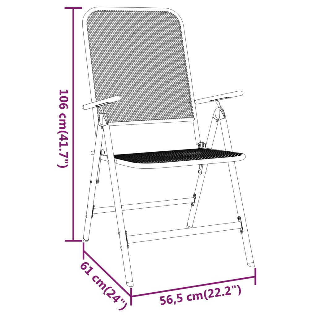 Mobilier à Dîner de Jardin 5 économies pcs Maille Métal Anthracite Salle à Manger vidaXL